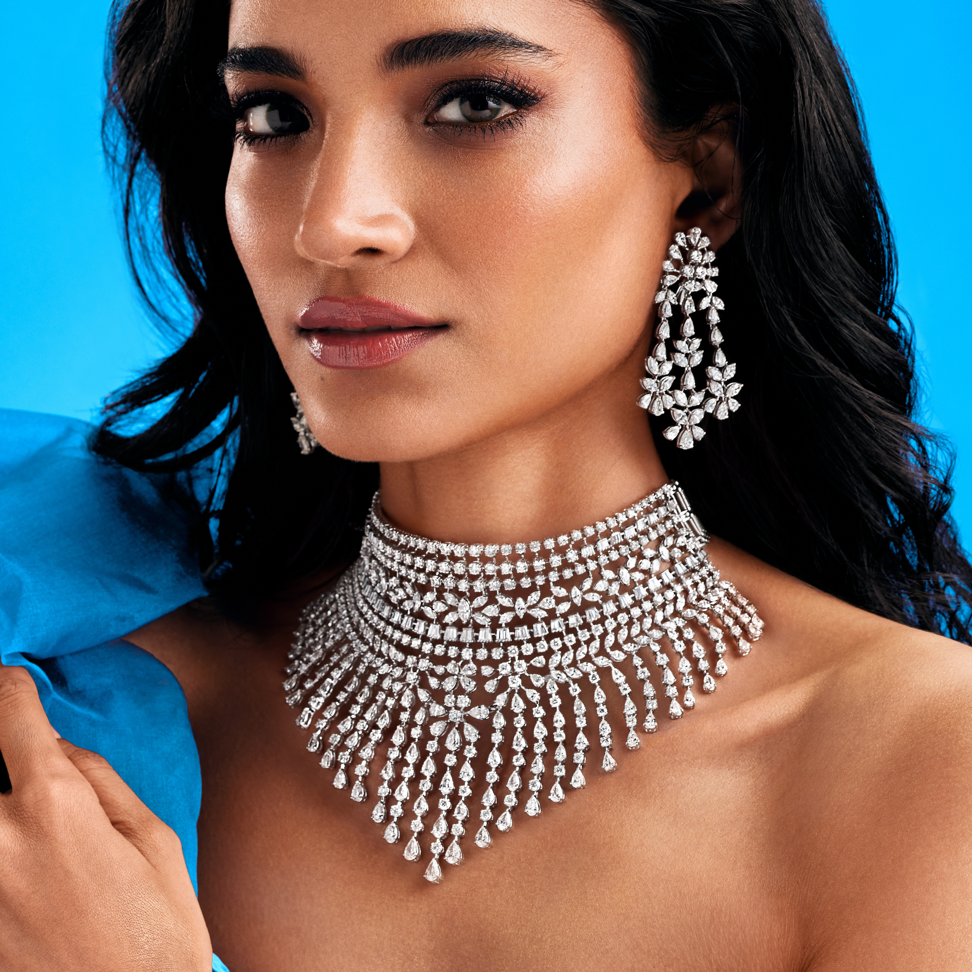 Celestial Bloom Diamond Chandelier Earrings