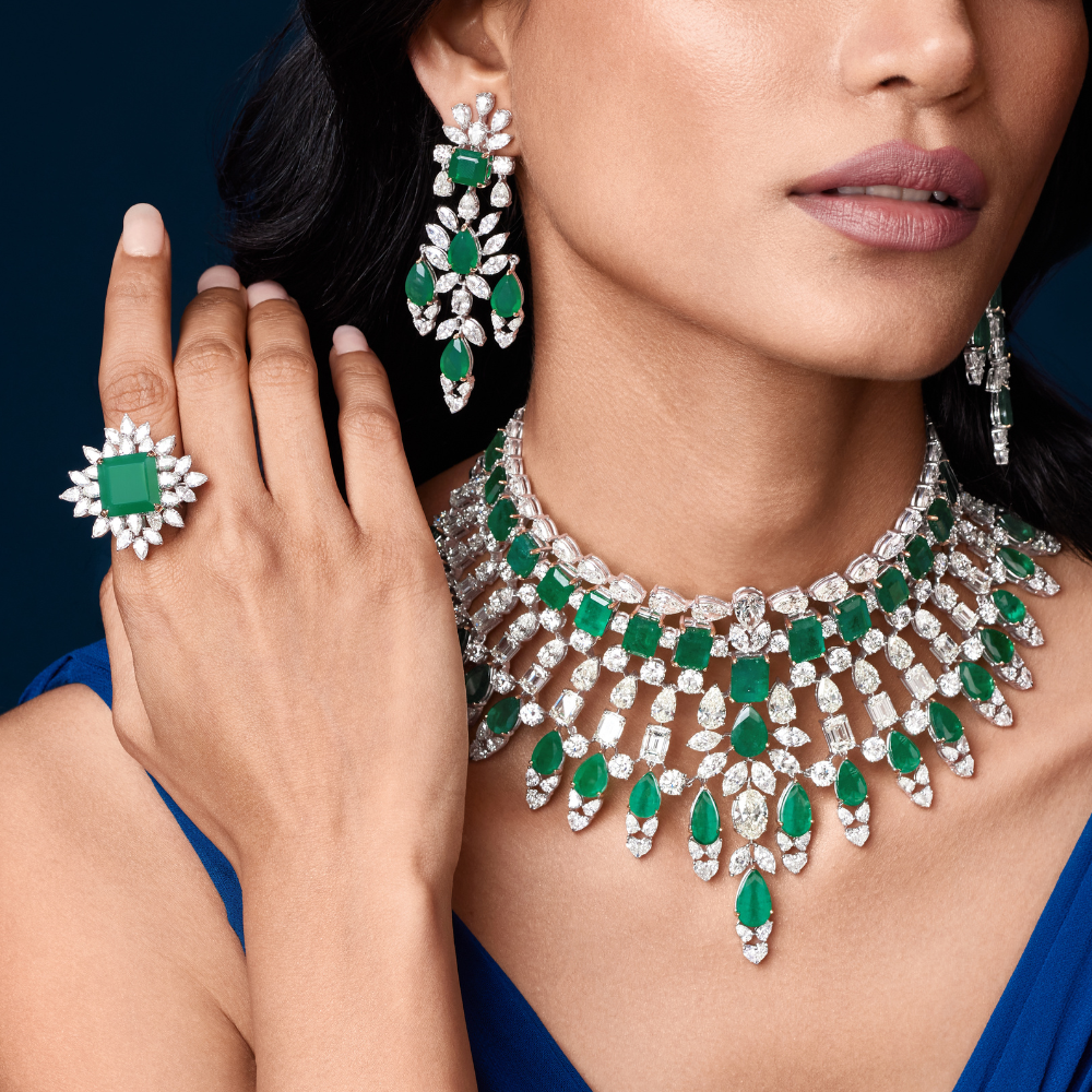 Majestic Emerald Royale Diamond Earrings