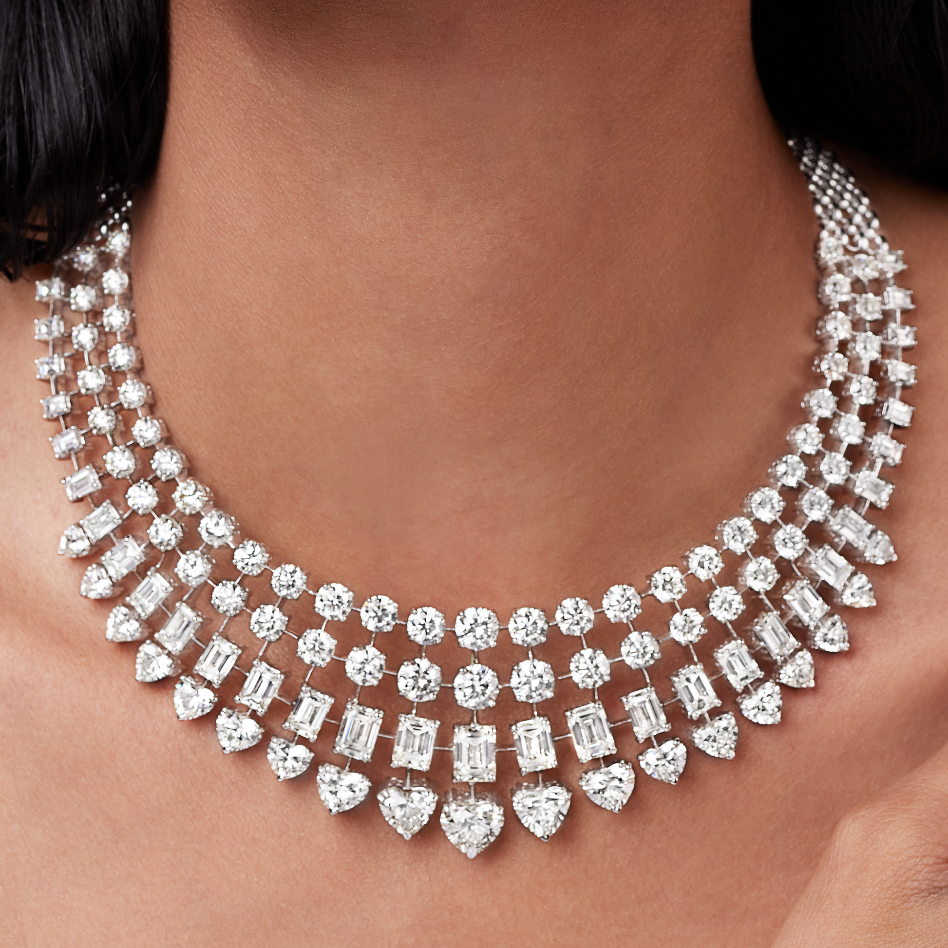 Eternal Brilliance Diamond Collar Set – Necklace & Earrings