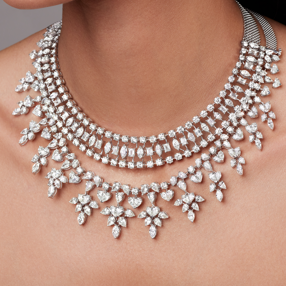 Ethereal Garden Diamond Set – Necklace & Earrings
