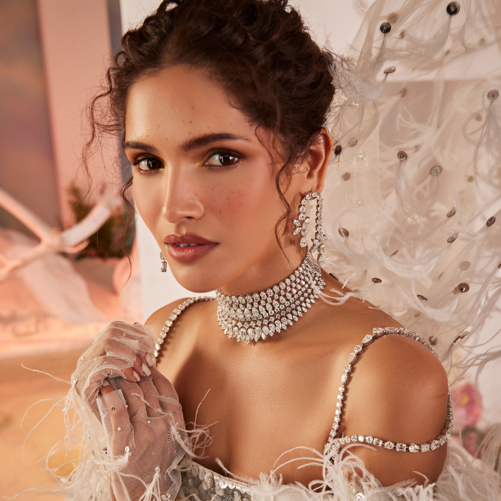 Diamond Empress Choker Set – Necklace & Earrings