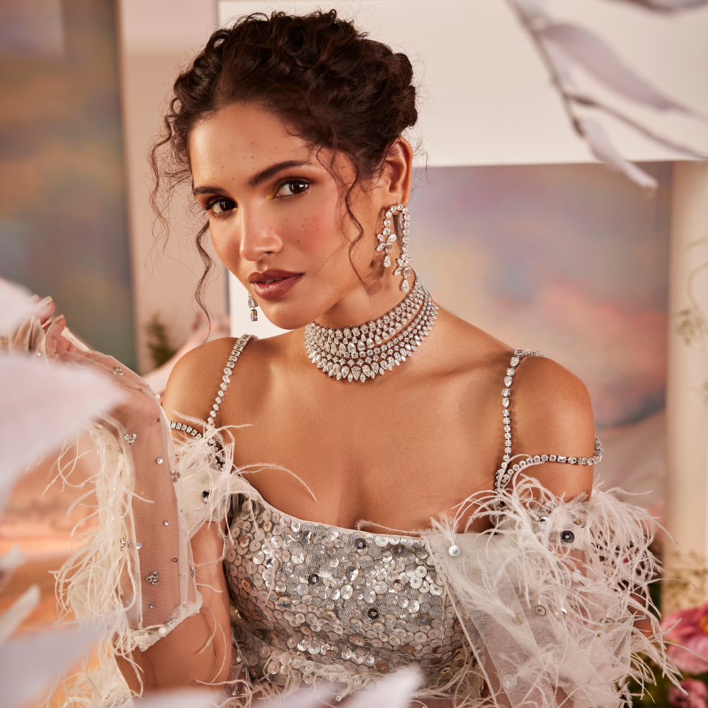 Diamond Empress Choker Set – Necklace & Earrings