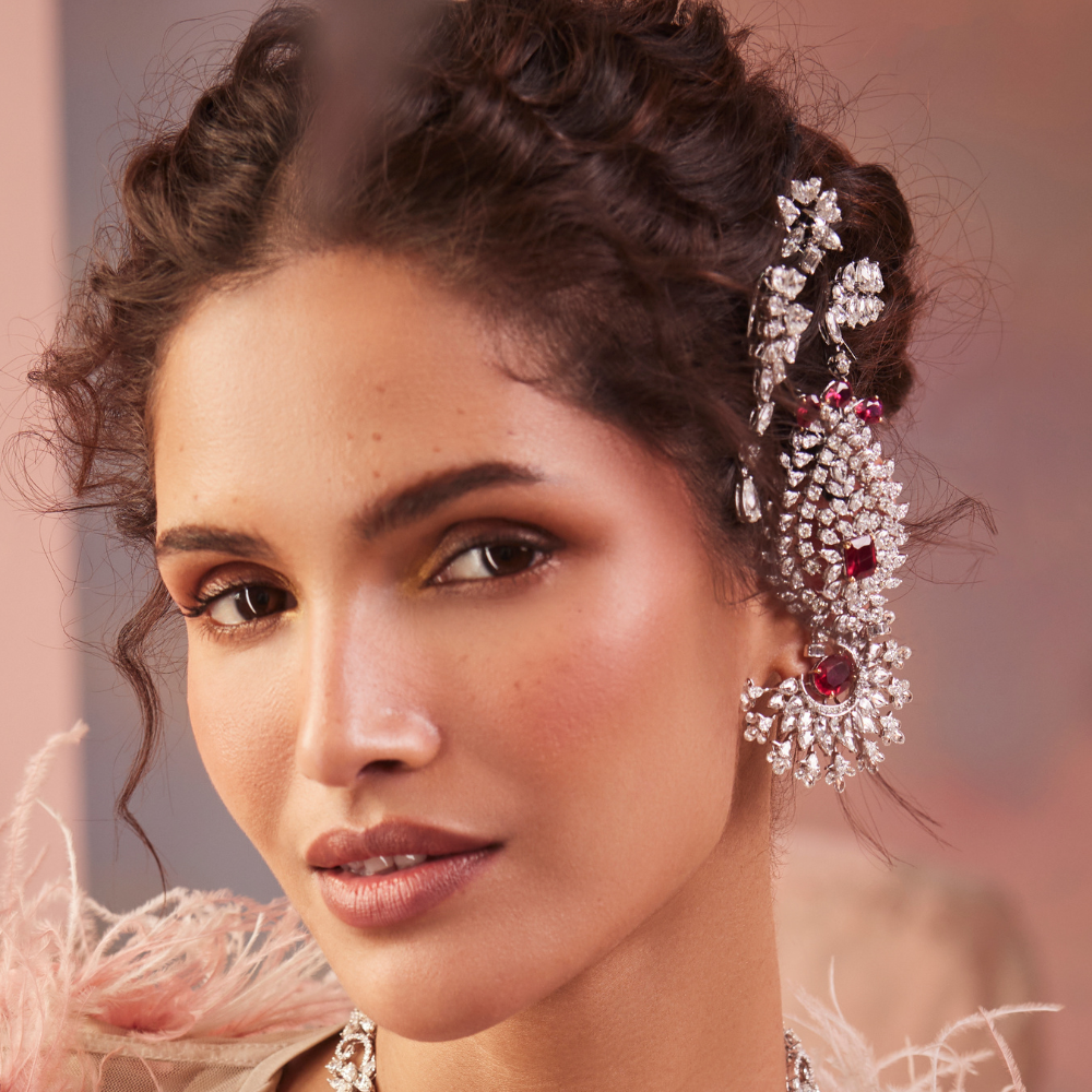 Royal Bloom Ruby & Diamond Set – Necklace, Earrings & Ring