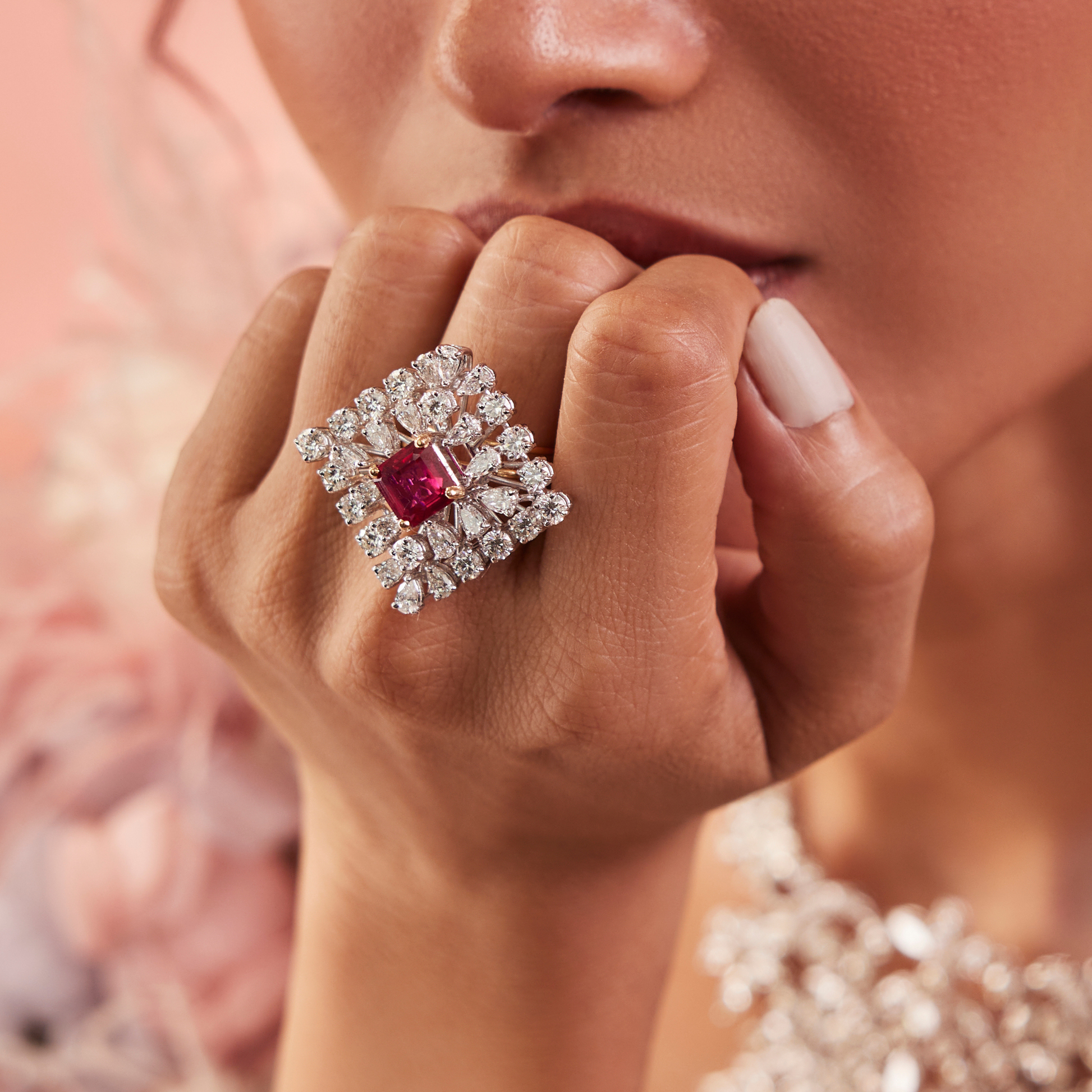 Imperial Ruby Radiance Diamond Ring