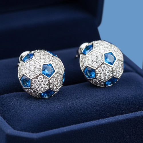 Azure Galaxy Dome Stud Earrings