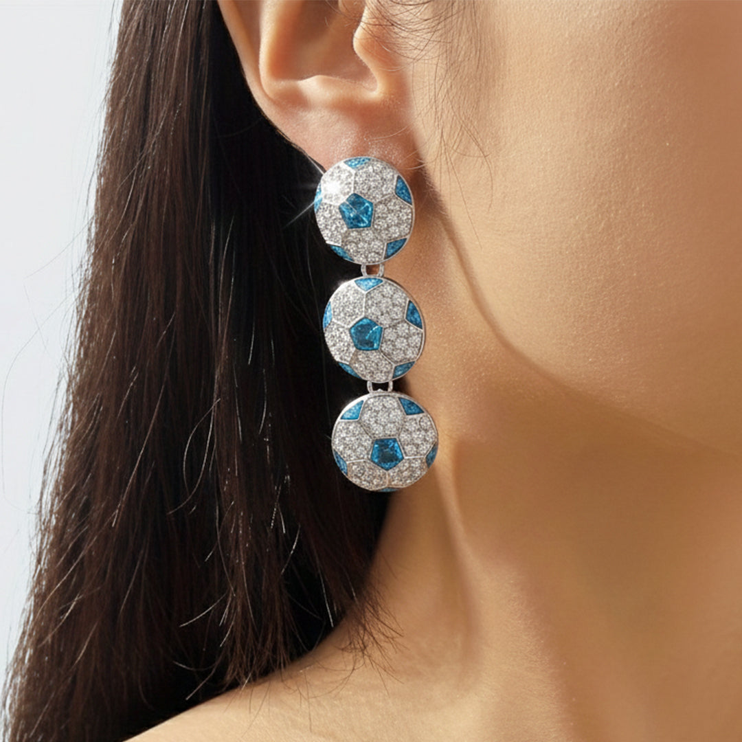 Azure Galaxy Triple Drop Earrings