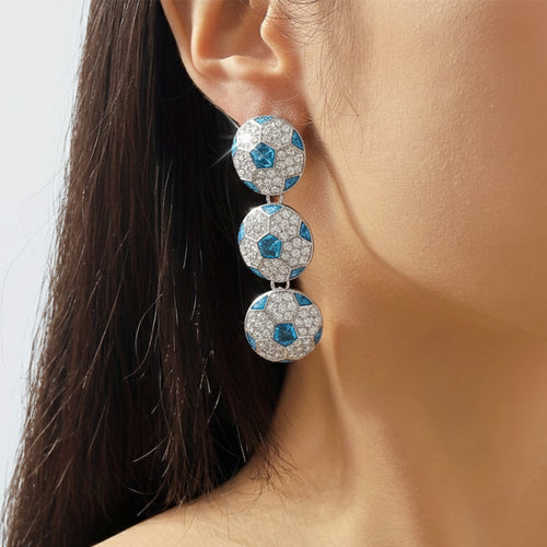 Azure Galaxy Triple Drop Earrings