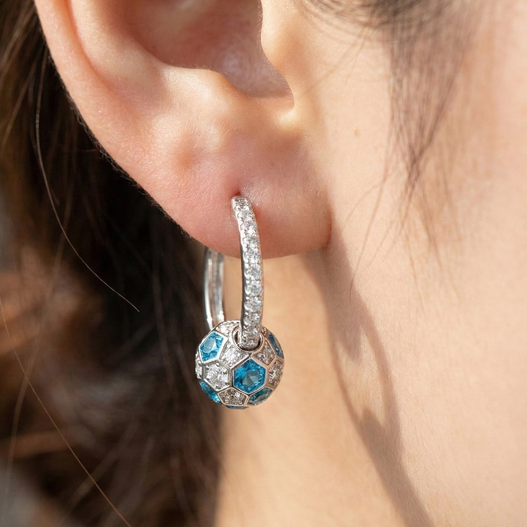 Azure Orbit Mini Hoop Earrings